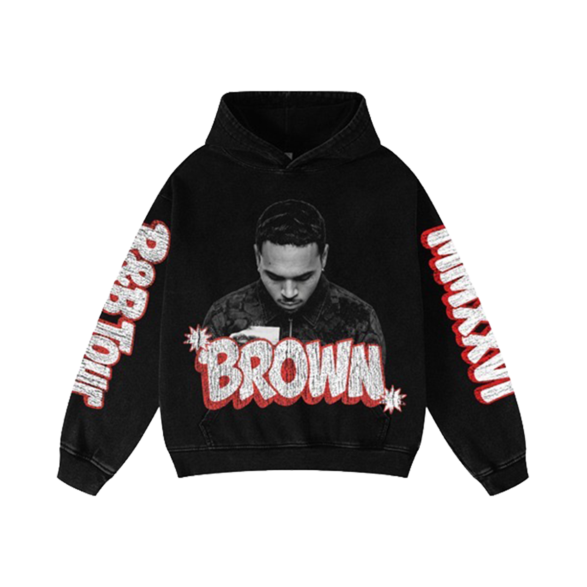 ★Chris Brown 愛用★ Black Air Custom Hoodie Chris Brown R&B Tour Black Hoodie