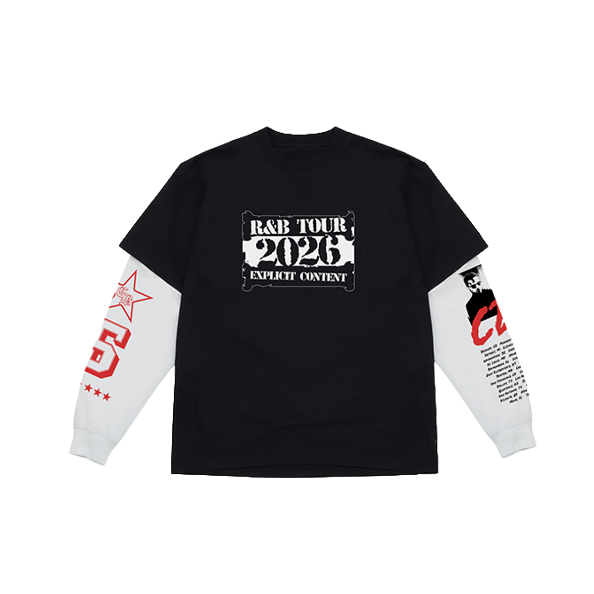 Chris Brown R&B Tour Layered Longsleeve Tee (STORE EXCLUSIVE)